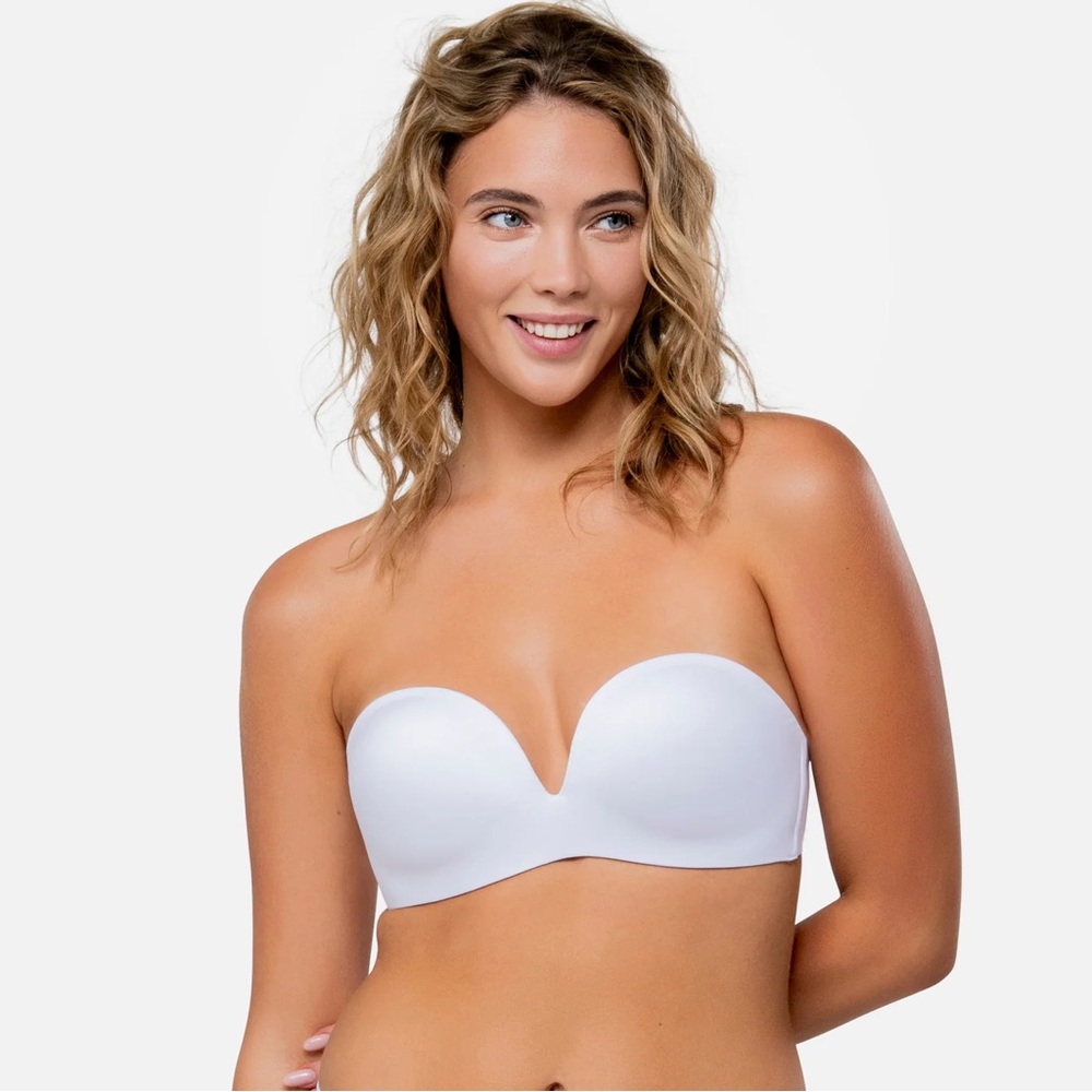 Underoutfit No Strings Attached Adjustable bra NO WIRES White XL NWT *B*